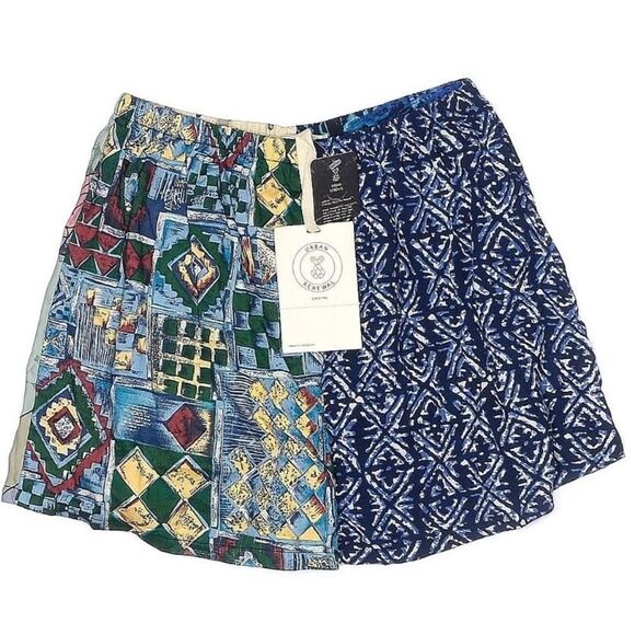 $39 Urban Renewal TwoToned Abstract Multi Pattern Elastic Waist Shorts S/M NWT - Picture 1 of 11